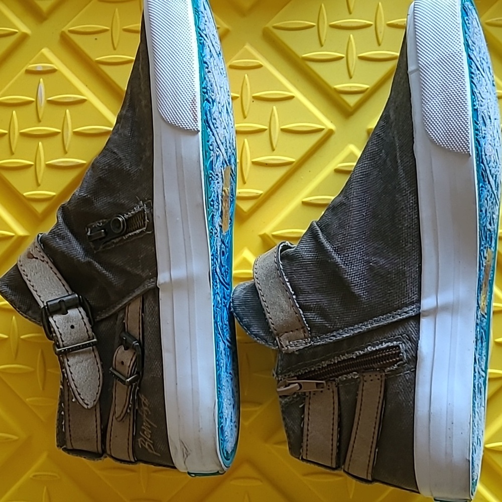 Blowfish Malibu Womens Flat Round Toe Fabric Shoes ,Zipper Ankle Shoes. Used S/8 - Picture 2 of 8